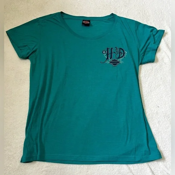 Harley Davidson Sturgis Teal Short Sleeve Top - XL* - Picture 2 of 9